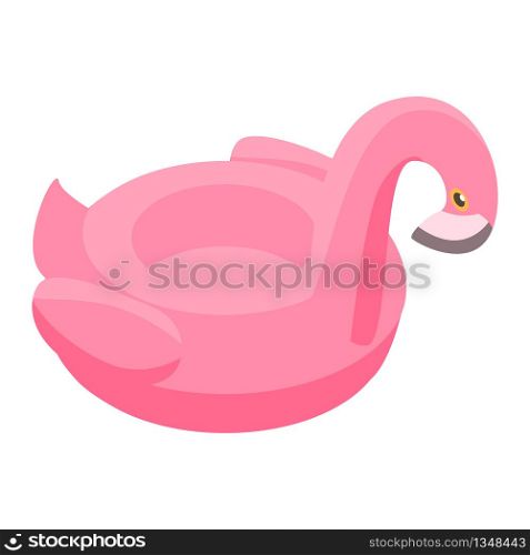 Inflatable flamingo ring icon. Isometric of inflatable flamingo ring vector icon for web design isolated on white background. Inflatable flamingo ring icon, isometric style