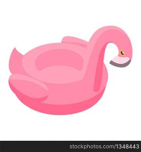 Inflatable flamingo ring icon. Isometric of inflatable flamingo ring vector icon for web design isolated on white background. Inflatable flamingo ring icon, isometric style