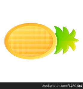 Inflatable pineapple mattress icon. Cartoon of inflatable pineapple mattress vector icon for web design isolated on white background. Inflatable pineapple mattress icon, cartoon style