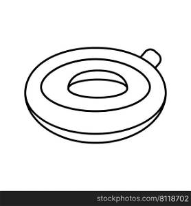 inflatable ring line icon vector. inflatable ring sign. isolated contour symbol black illustration. inflatable ring line icon vector illustration