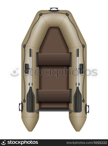 inflatable rubber boat for fishing and tourism vector illustration isolated on white background