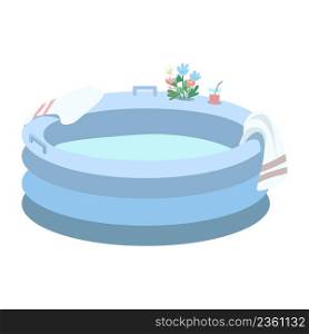 Inflatable tub semi flat color vector object. At-home water birth. Full sized item on white. Water immersion in labor simple cartoon style illustration for web graphic design and animation. Inflatable tub semi flat color vector object