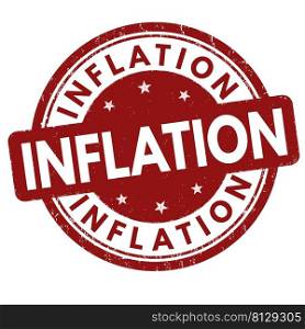 Inflation grunge rubber st&on white background, vector illustration