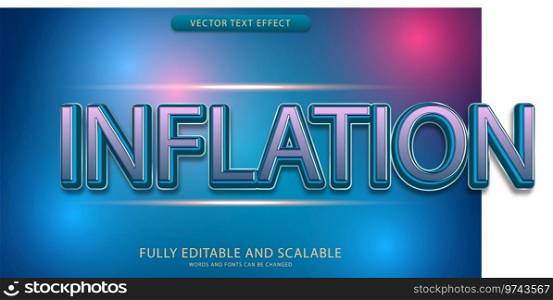 Inflation text effect editable eps file Royalty Free Vector