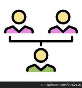 Influence teamwork icon. Outline influence teamwork vector icon color flat isolated. Influence teamwork icon color outline vector