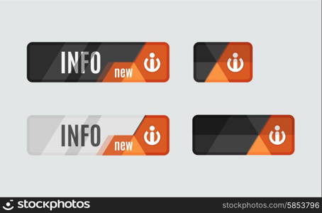 Info button - information sign icon, futuristic hi-tech UI design. Website, mobile applications icon, online design, business, gui or ui