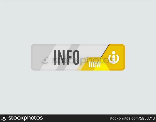 Info button - information sign icon, futuristic hi-tech UI design. Website, mobile applications icon, online design, business, gui or ui