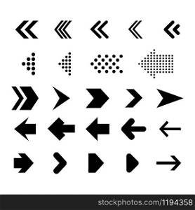 Info Graphic Arrows big black set icons. Arrow icon. Arrow vector collection. Arrow. Cursor. Modern simple arrows. Vector illustration.