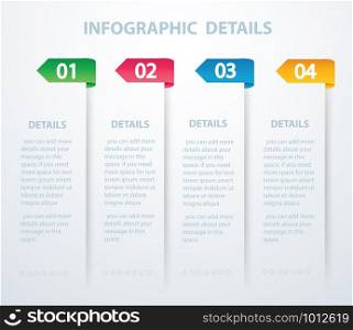 info graphic Vector template with 4 options. Can be used for web, diagram, graph, presentation, chart, report, step by step infographics. Abstract background