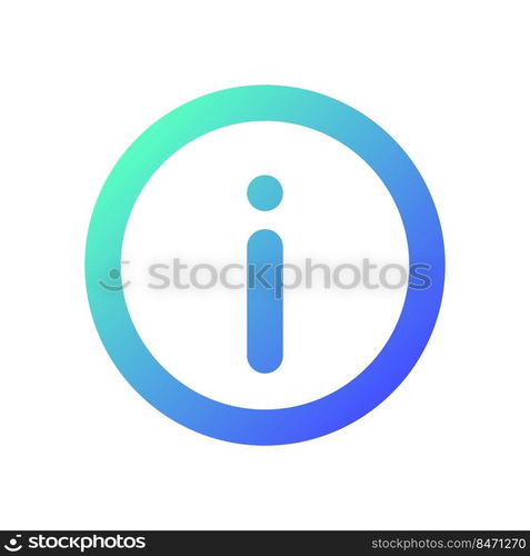 Info pixel perfect gradient linear ui icon. Additional information. Providing updates. Show helpful text. Line color user interface symbol. Modern style pictogram. Vector isolated outline illustration. Info pixel perfect gradient linear ui icon