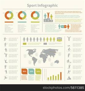 Infografic athletics sport achievements development and competitions winners statistics presentation diagrams layout template design vector illustration