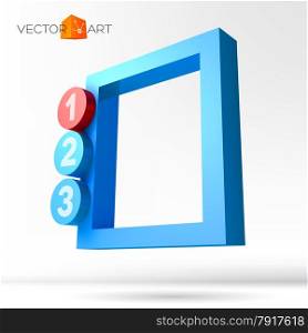 Infographic 3D frame with numbered option buttons