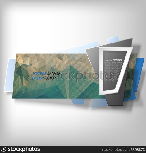 Infographic banner, modern abstract banner design for infographics, business design and website template, origami styled vector illustration.