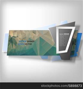 Infographic banner, modern abstract banner design for infographics, business design and website template, origami styled vector illustration.