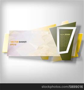 Infographic banner, modern abstract banner design for infographics, business design and website template, origami styled vector illustration.