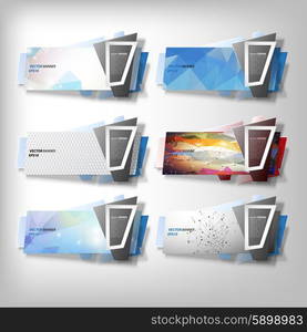 Infographic banners, modern abstract banner design for infographics, business design and website templates, origami styled vector illustration.