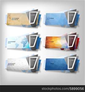 Infographic banners, modern abstract banner design for infographics, business design and website templates, origami styled vector illustration.