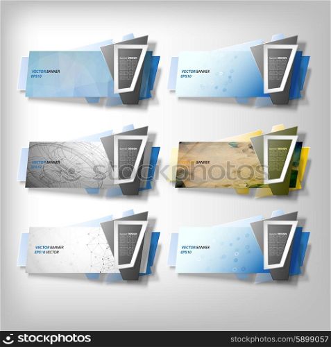 Infographic banners, modern abstract banner design for infographics, business design and website templates, origami styled vector illustration.