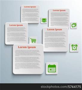 Infographic banners with icons on grey background