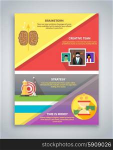 Infographic business brochure banner analitics, strategy. Modern stylized graphics data visualization. Can be used for web banners marketing and promotional materials, flyers, presentation templates