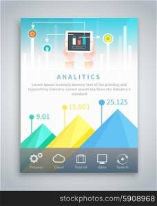 Infographic business brochure banners analitics, strategy. Modern stylized graphics data visualization. Can be used for web banners marketing and promotional materials, flyers, presentation templates