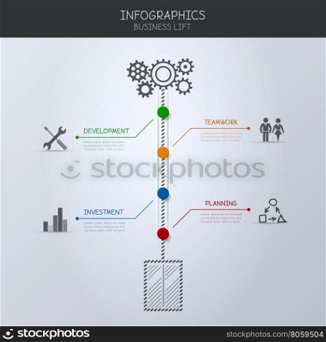 Infographic. Business lift concept.. Infographic