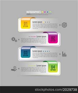 Infographic business template gradient with 4 step