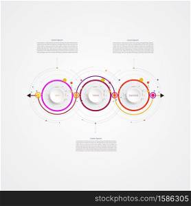Infographic business template timeline technology element,Integrated circles. Business concept with options.For content, diagram, flowchart, steps, parts, timeline, workflow layout, chart,illustration