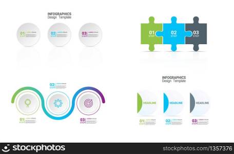Infographic business template with 3 options.