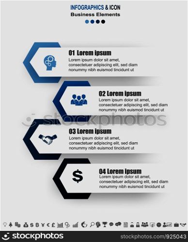 Infographic business timeline process chart template. marketing icons can be used for workflow layout, report, . Business concept with 4 options, steps or processes. Vector