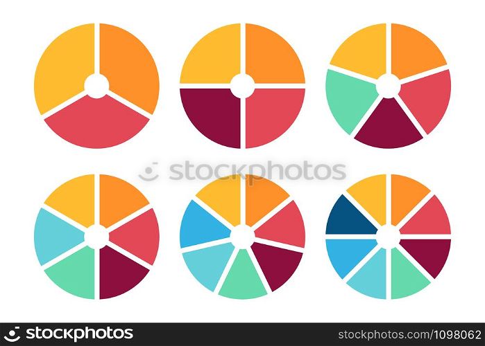Infographic circle icon set. Flat style. Vector