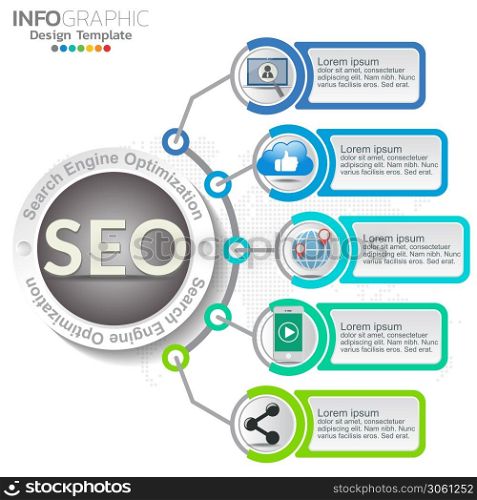Infographic concept illustration of Seo infographics with Business layout template.