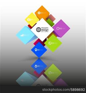 infographic cube box for business concepts, modern template vector.