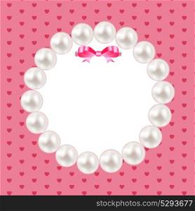 Infographic Design Elements for Your Business Vector Illustration. EPS10. Vintage Pearl Frame with Bow Background. Vector Illustration.