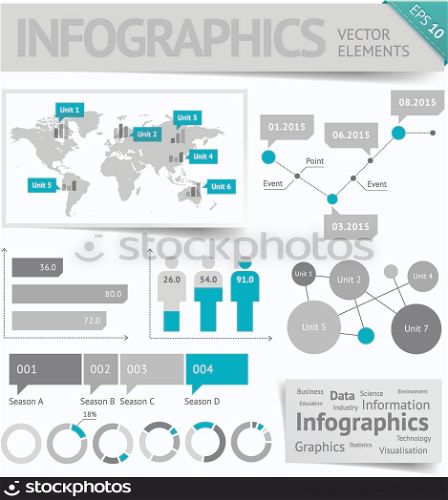 Infographic design elements. Vector saved as EPS-10, file contains objects with transparency (shadows etc.)