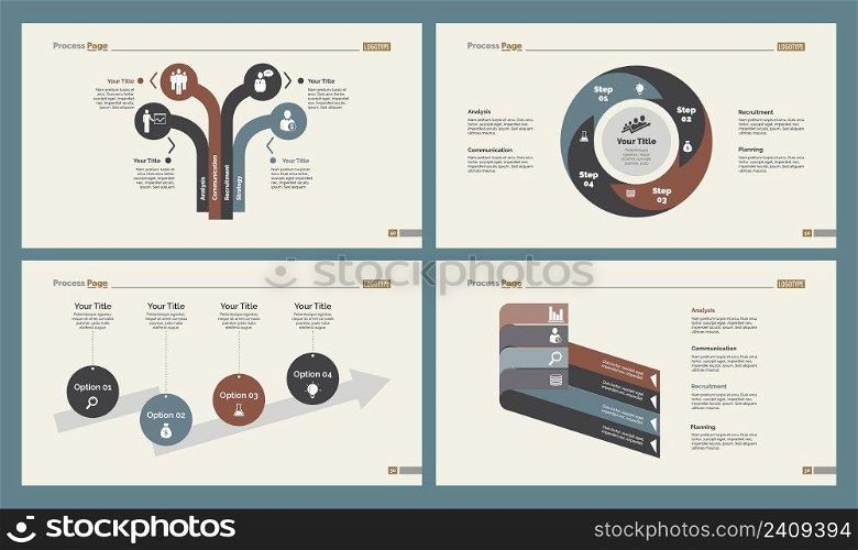 Infographic design set can be used for workflow layout, diagram, annual report, presentation, web design. Business and management concept with process charts.