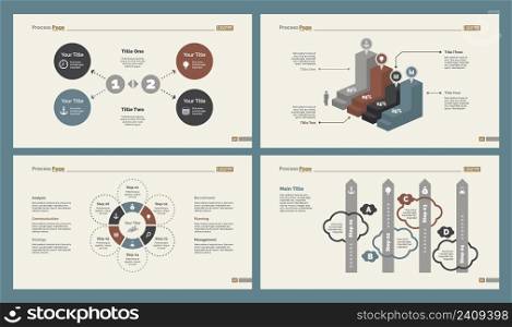 Infographic design set can be used for workflow layout, diagram, annual report, presentation, web design. Business and finance concept with process and percentage charts.