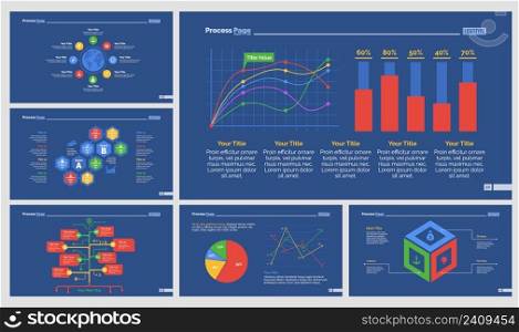 Infographic design set can be used for workflow layout, diagram, annual report, presentation, web design. Business and research concept with process, pie, line, flow and bar charts.