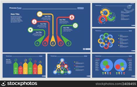 Infographic design set can be used for workflow layout, diagram, annual report, presentation, web design. Business and research concept with process, bar, doughnut and percentage charts.