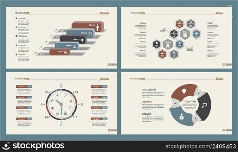 Infographic design set can be used for workflow layout, diagram, annual report, presentation, web design. Business and marketing concept with process and timing charts.