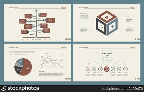 Infographic design set can be used for workflow layout, diagram, annual report, presentation, web design. Business and statistics concept with process, line, flow and pie charts.