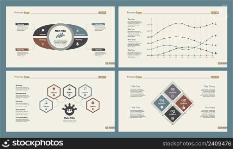 Infographic design set can be used for workflow layout, diagram, annual report, presentation, web design. Business and statistics concept with process and line charts.