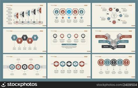Infographic design set can be used for workflow layout, diagram, annual report, presentation, web design. Business and production concept with process and timing charts.