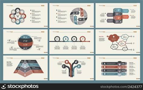 Infographic design set can be used for workflow layout, diagram, annual report, presentation, web design. Business and statistics concept with process and flow charts.
