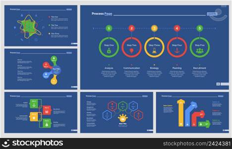 Infographic design set can be used for workflow layout, diagram, annual report, presentation, web design. Business and marketing concept with process, radar and percentage charts.