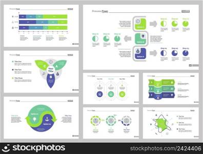 Infographic design set can be used for workflow layout, diagram, annual report, presentation, web design. Business and research concept with process, doughnut, area and percentage charts.