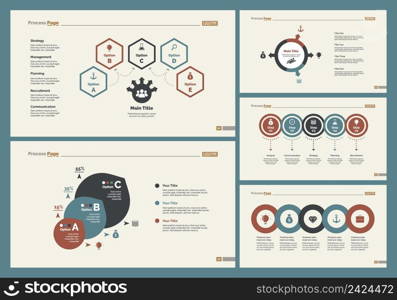 Infographic design set can be used for workflow layout, diagram, annual report, presentation, web design. Business and training concept with process and percentage charts.