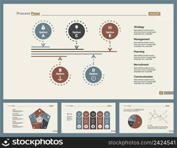 Infographic design set can be used for workflow layout, diagram, annual report, presentation, web design. Business and management concept with process, line and pie charts.