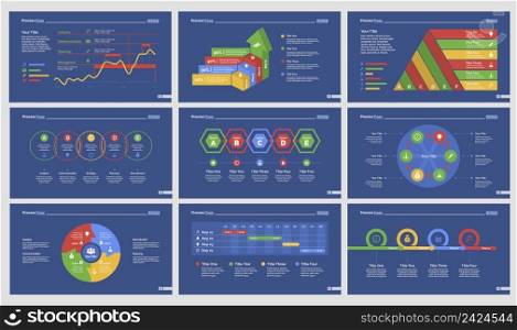 Infographic design set can be used for workflow layout, diagram, annual report, presentation, web design. Business and management concept with process, timing, line and bar charts.