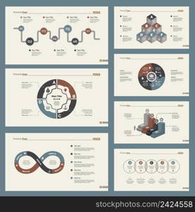 Infographic design set can be used for workflow layout, diagram, annual report, presentation, web design. Business and management concept with process and bar charts.